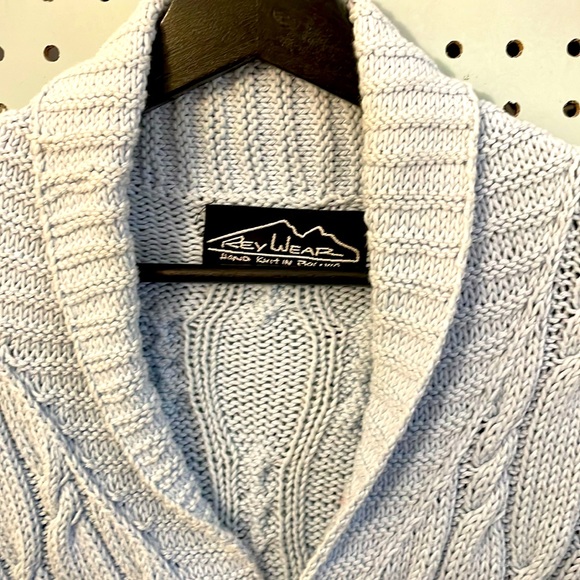 Rey Wear Hand Knit in Bolivia Women’s Cotton Cardigan One Button Front Size L - Picture 3 of 11